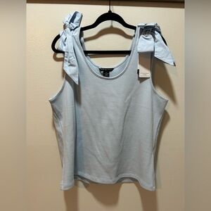 French Connection Light Blue Tank Top with Bow Straps